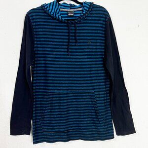 Zoo York Blue And Black‎ Striped Hoodie Size Medium